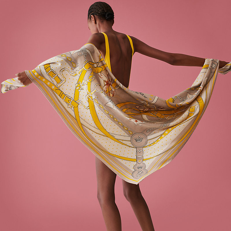 La Promenade du Matin Bandana shawl 140 | Hermès Canada